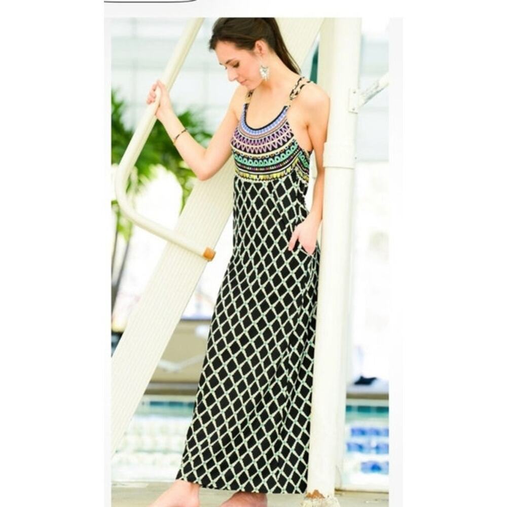 Trina Turk Kon Tiki Swim Cover Maxi Dress Size XS NWT